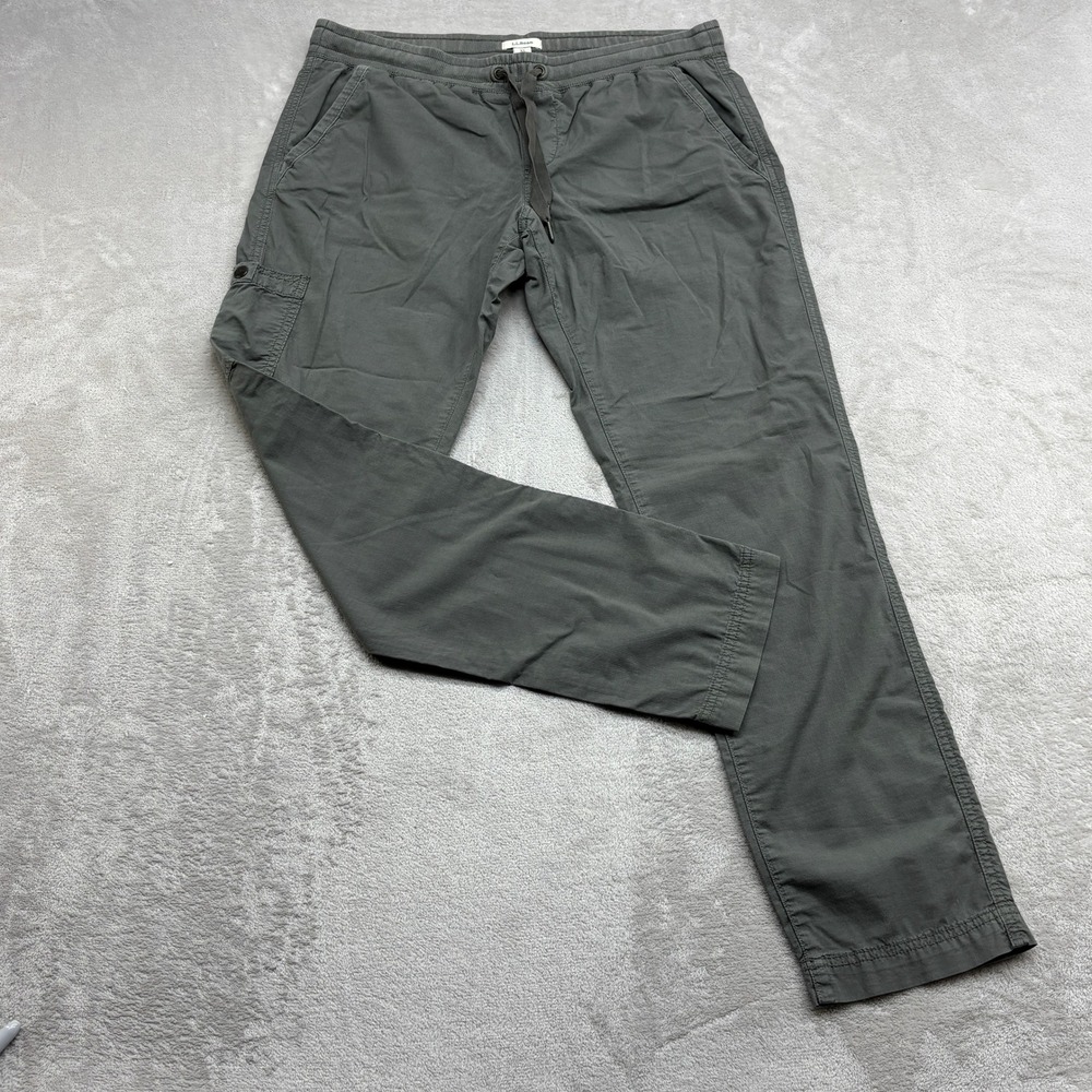 LL Bean Explorer Pants Womens XS Gray Ripstop Elastic Waist Drawstring Gorpcore
